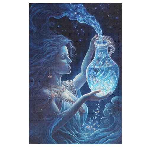 Holzpuzzles 1000 Teile Verseau -Puzzle Für Jungen Und Mädchen, Schwierigkeitsgrad, Lernspiele, Familienspielzeug （78×53cm） von DDGHHKK