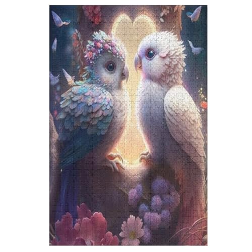 Holzpuzzles 1000 Teile Vogel -Puzzle Für Jungen Und Mädchen, Schwierigkeitsgrad, Lernspiele, Familienspielzeug （78×53cm） von DDGHHKK