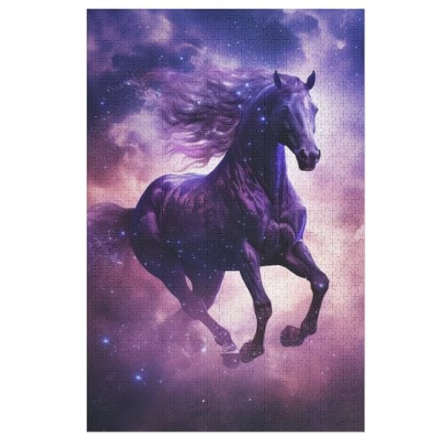 Horse Holzpuzzle 1000 Teile Klassische Puzzles Erwachsene Kinder Puzzle DIY Kit Holzspielzeug Einzigartiges Geschenk （78×53cm） von DDGHHKK