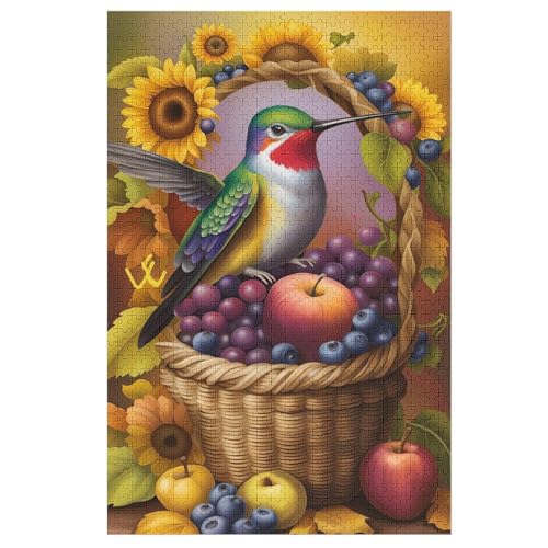HummingVogel 1000 Teile Puzzles Für Erwachsene Holzpuzzle Familienpuzzlespiel Stressabbau-Puzzle Für Kinder Ab 12 Jahren （78×53cm） von DDGHHKK