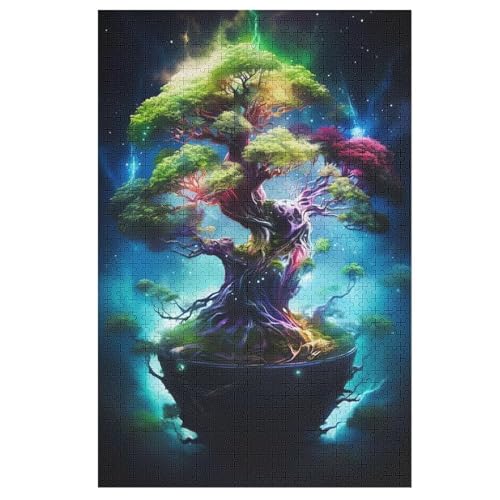 Kosmischer Lebensbaum Puzzle 1000 Teile, Holzpuzzle Herausforderndes Geschicklichkeitsspiel Für Die Ganze Familie, Kinder Erwachsenenpuzzle Ab 12 Jahren （78×53cm） von DDGHHKK