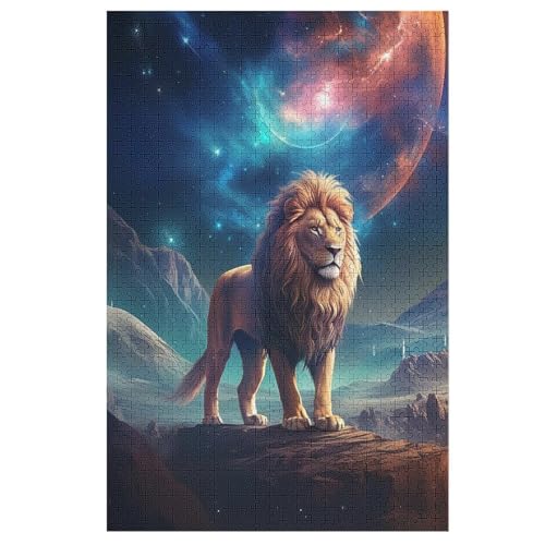 Löwe Puzzles 1000 Teile Erwachsener Kniffel Spaß Für Die Ganze Familie, Holzpuzzle Kinder Erwachsene, Impossible Puzzle Schwer 1000 PCS von DDGHHKK