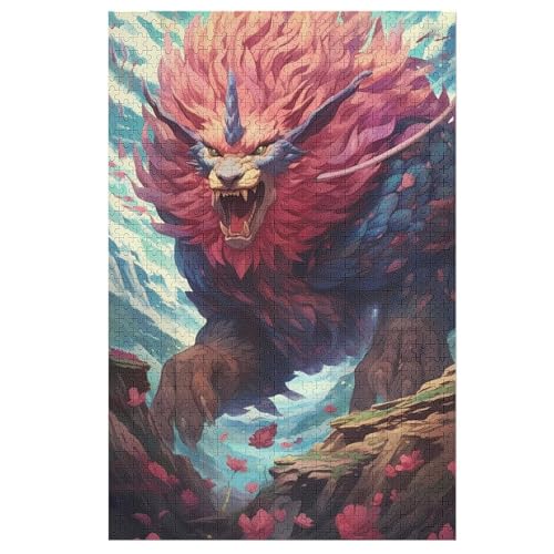 Puzzle Drache, 1000 Puzzleteile Für Kinder, Holzpuzzles, Geeignet Für Erwachsene Lernspiel, （78×53cm） von DDGHHKK