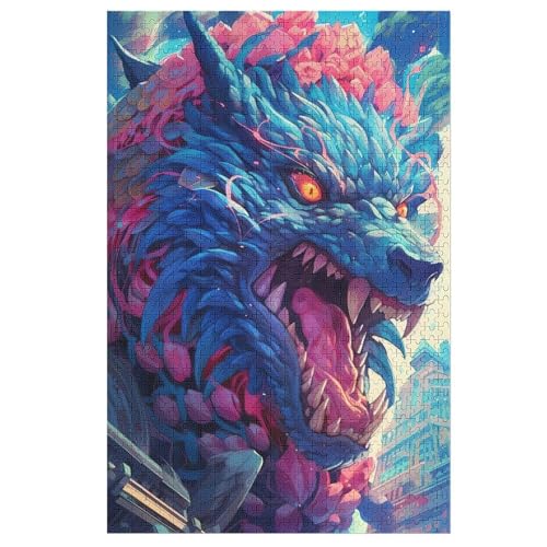 Puzzle Drache, 1000 Puzzleteile Für Kinder, Holzpuzzles, Geeignet Für Erwachsene Lernspiel, （78×53cm） von DDGHHKK