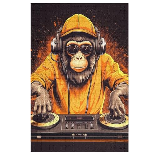 Puzzle Gorillas, 1000 Puzzleteile Für Kinder, Holzpuzzles, Geeignet Für Erwachsene Lernspiel, （78×53cm） von DDGHHKK