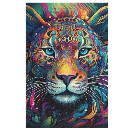 Puzzle Leopard, 1000 Puzzleteile Für Kinder, Holzpuzzles, Geeignet Für Erwachsene Lernspiel, （78×53cm） von DDGHHKK