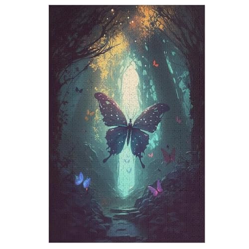 Puzzle Schmetterling, 1000 Puzzleteile Für Kinder, Holzpuzzles, Geeignet Für Erwachsene Lernspiel, （78×53cm） von DDGHHKK