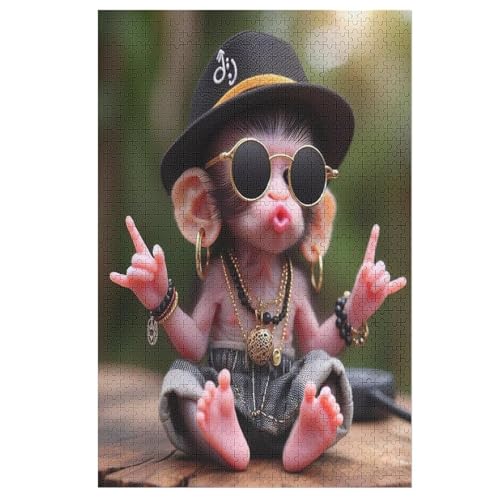 Puzzles AFFE, 1000 Teile, Puzzle Aus Holz Für Erwachsene Und Kinder Ab 12 Jahren, Lernspielzeug （78×53cm） von DDGHHKK