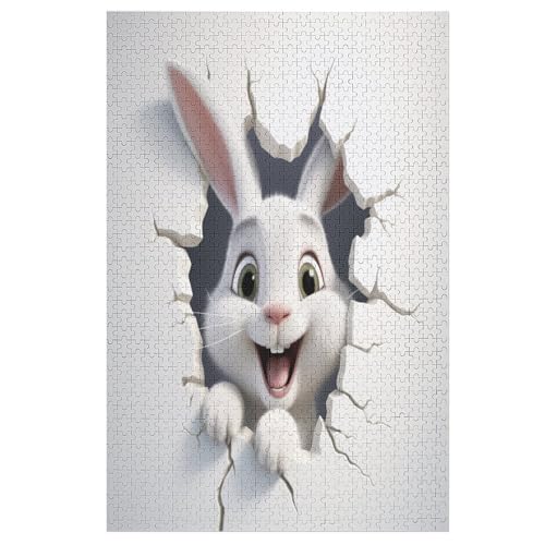 Puzzles Für Erwachsene, 1000 Teile, Süßes Kaninchen, Kreative Holzpuzzles, Praktisches Spiel, Familiendekoration （78×53cm） von DDGHHKK