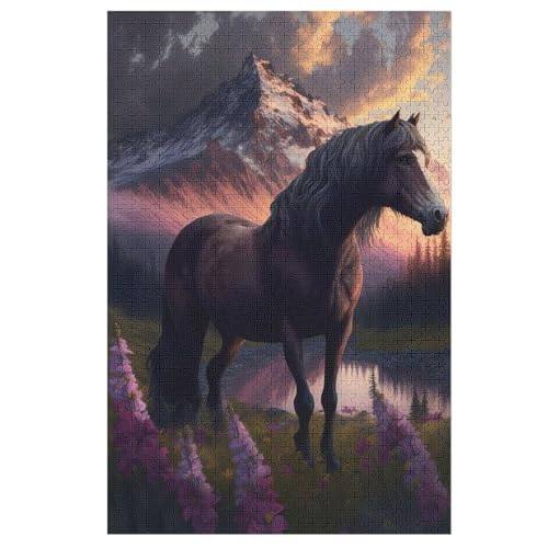 Puzzles Horse, 1000 Teile, Puzzle Aus Holz Für Erwachsene Und Kinder Ab 12 Jahren, Lernspielzeug （78×53cm） von DDGHHKK