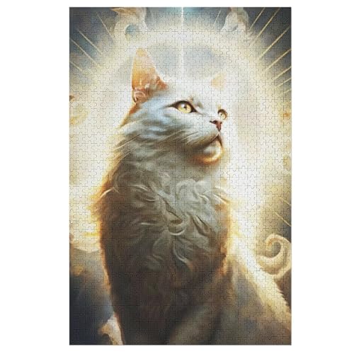 Puzzles Katze, 1000 Teile, Puzzle Aus Holz Für Erwachsene Und Kinder Ab 12 Jahren, Lernspielzeug （78×53cm） von DDGHHKK