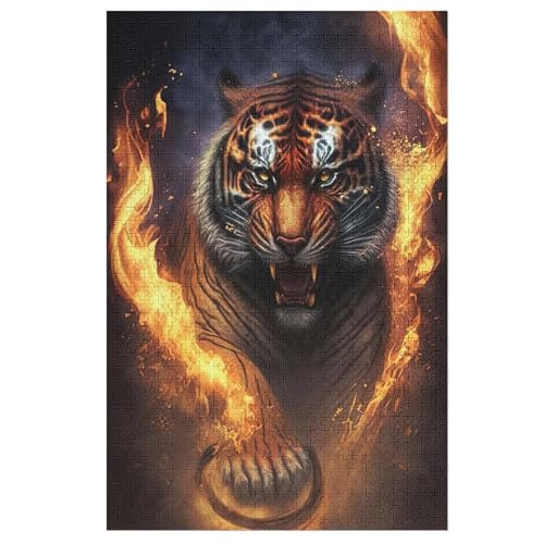 Tiger Holzpuzzle 1000 Teile Klassische Puzzles Erwachsene Kinder Puzzle DIY Kit Holzspielzeug Einzigartiges Geschenk （78×53cm） von DDGHHKK