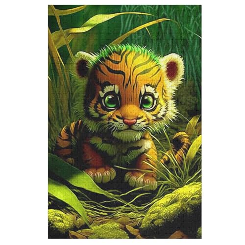 Tiger Puzzle 1000 Teile, Holzpuzzle Herausforderndes Geschicklichkeitsspiel Für Die Ganze Familie, Kinder Erwachsenenpuzzle Ab 12 Jahren （78×53cm） von DDGHHKK