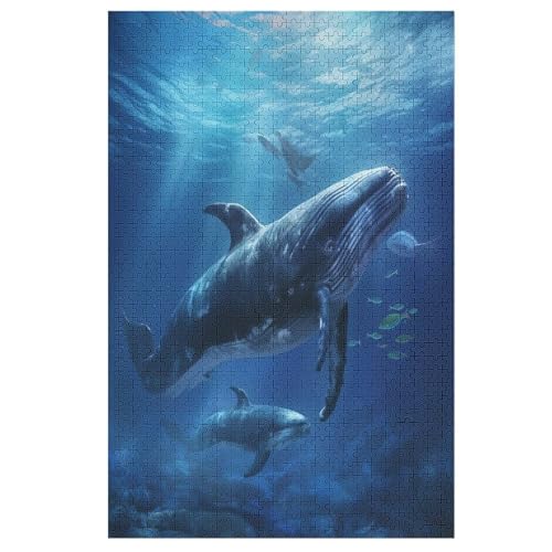 Wal Puzzle 1000 Teile, Holzpuzzle Herausforderndes Geschicklichkeitsspiel Für Die Ganze Familie, Kinder Erwachsenenpuzzle Ab 12 Jahren （78×53cm） von DDGHHKK