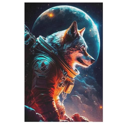 Wolf Holzpuzzle 1000 Teile Klassische Puzzles Erwachsene Kinder Puzzle DIY Kit Holzspielzeug Einzigartiges Geschenk 1000 PCS von DDGHHKK