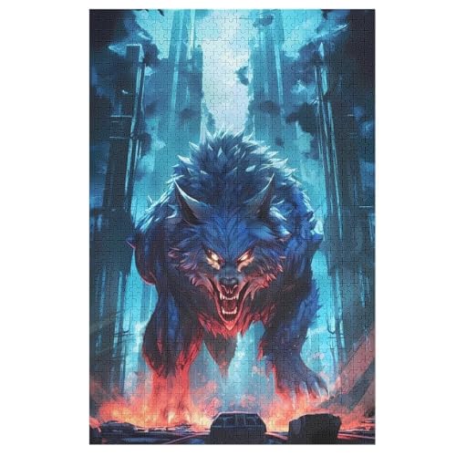 Wolf Puzzle 1000 Teile, Holzpuzzle Herausforderndes Geschicklichkeitsspiel Für Die Ganze Familie, Kinder Erwachsenenpuzzle Ab 12 Jahren （78×53cm） von DDGHHKK