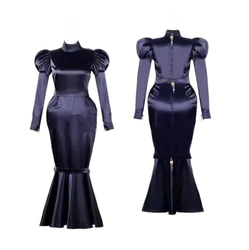 DDINGHOONQPODFR Sissy schwarzes Satinkleid, abschließbar, Dienstmädchen-Cosplay-Kostüm, maßgeschneidert, Schwarz, Größe XXL DDINGHOONQPODFR Sissy schwarzes Satinkleid, abschließbar, Dienstmädchen-Cosplay-Kostüm, maßgeschneidert, Schwarz, Größe XXL von DDINGHOONQPODFR