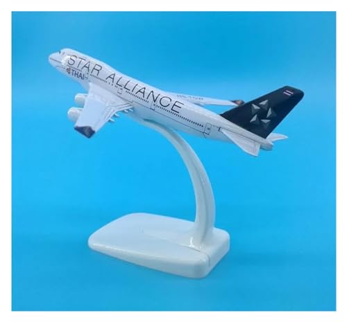 DDRPAD Ferngesteuertes Flugzeug 16CM 1:400 B747-400 Modell Der Star Alliance Airlines Mit Flugzeugdekorationsmodell Aus Basismetalllegierung von DDRPAD