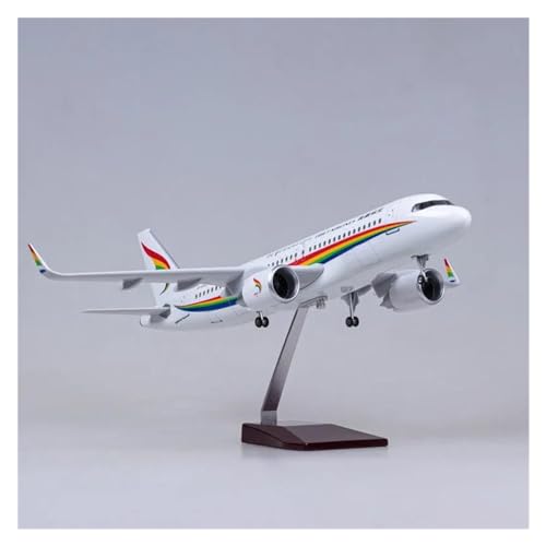 Ferngesteuertes Flugzeug Für Tibet Air Airline A320 320neo Luftfahrt Flugzeug Modell Flugzeug Erwachsene Sammlung Zeigen Stehende Flugzeug Mit Rad 47CM (Größe : Without Light) von DDRPAD