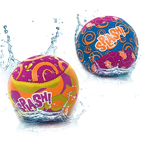 AMLI Wasserbälle Sprungball Bouncing Ball - 2 Stück im Set für Kinder und Erwachsene | Extreme Wasser Badespaß für Pool und Meer | 2X Kleiner Strand Urlaub Neoprenball 100g von AMLI
