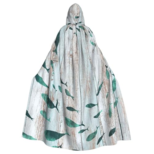 DDSFvbv Abstrakter Fischschwarm, Unisex, Halloween-Kapuzenumhang, Cosplay-Kostüm, Umhang für Party, Verkleidung, Uniform, Robe, volle Länge von DDSFvbv
