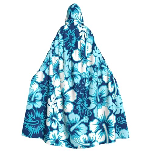 DDSFvbv Blaue Blume, Unisex, Halloween-Kapuzenumhang, Cosplay-Kostüm, Umhang für Party, Verkleidung, Uniform, Robe, volle Länge von DDSFvbv