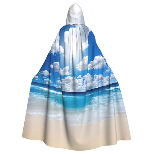DDSFvbv Blauer Himmel und weiße Wolke, unisex, Halloween-Kapuzenumhang, Cosplay-Kostüm, Umhang für Partys, Uniform-Bademantel, volle Länge von DDSFvbv