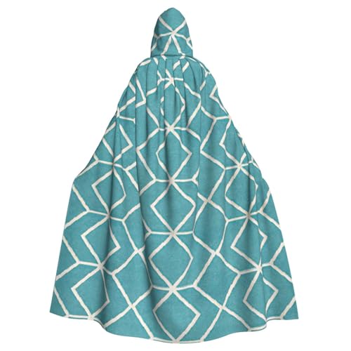 DDSFvbv Blaues Gitter-Unisex-Kapuzenumhang mit Kapuze, Cosplay-Kostüm, Umhang für Party, Verkleidung, Uniform, Robe, volle Länge von DDSFvbv