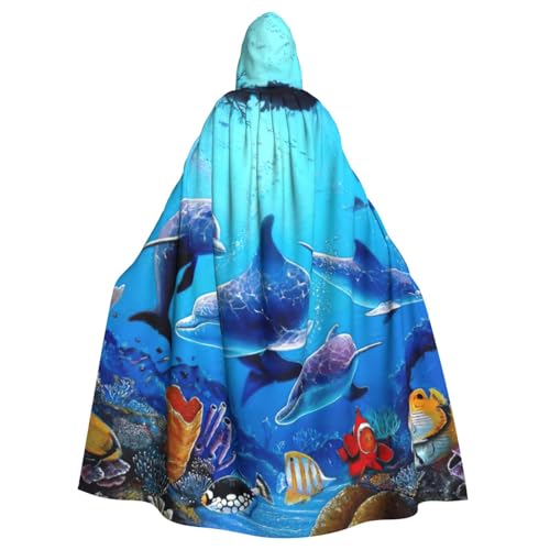 DDSFvbv Blue Ocean Unisex Halloween Kapuzenumhang Cosplay Kostüm Umhang für Party Dress Up Uniform Robe voller Länge von DDSFvbv