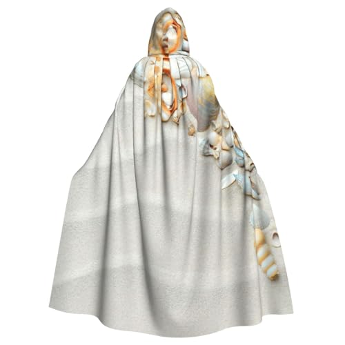 DDSFvbv Bunte Muscheln und Muscheln, Unisex, Halloween, Kapuzenumhang, Cosplay-Kostüm, Umhang für Party, Verkleidung, Uniform, Robe, volle Länge von DDSFvbv