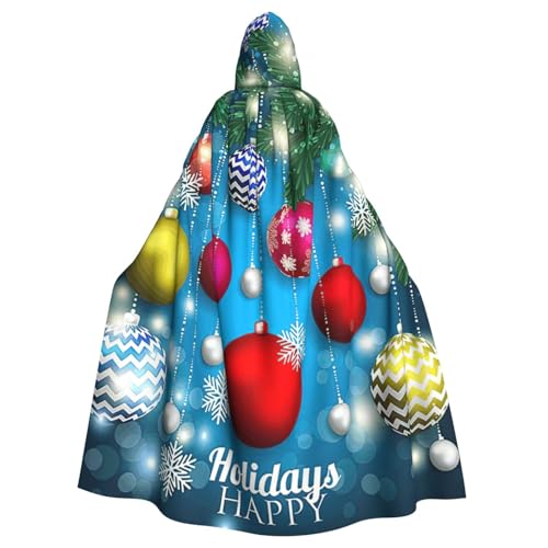 DDSFvbv Bunte Weihnachtsbälle, Unisex, Halloween, Kapuzenumhang, Cosplay-Kostüm, Umhang für Party, Verkleidung, Uniform, Robe, volle Länge von DDSFvbv