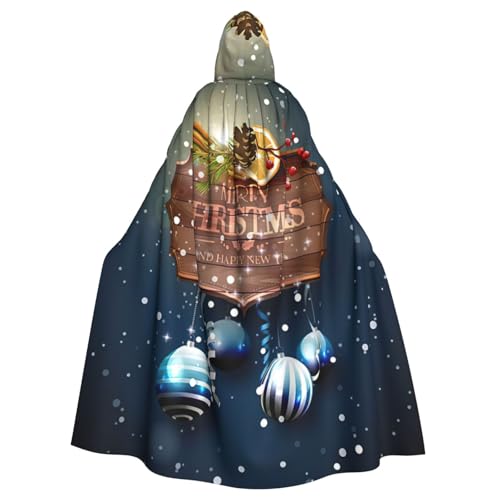 DDSFvbv Bunte Weihnachtskugeln, Unisex, Halloween, Kapuzenumhang, Cosplay-Kostüm, Umhang für Party, Verkleidung, Uniform, Robe, volle Länge von DDSFvbv