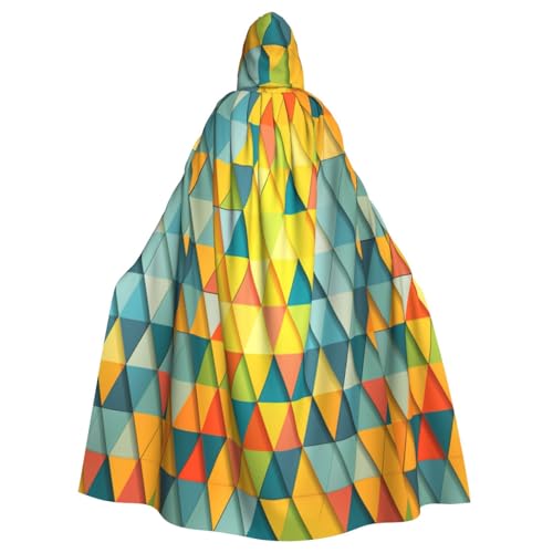 DDSFvbv Buntes Dreieck, Unisex, Halloween-Kapuzenumhang, Cosplay-Kostüm, Umhang für Partys, Uniform-Bademantel, volle Länge DDSFvbv Buntes Dreieck, Unisex, Halloween-Kapuzenumhang, Cosplay-Kostüm, Umhang für Partys, Uniform-Bademantel, volle Länge von DDSFvbv