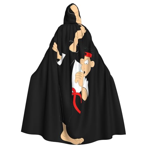 DDSFvbv Cartoon-Karate-Umhang mit Kapuze, Unisex, Halloween, Cosplay-Kostüm, Umhang für Party, Verkleidung, Uniform, Robe, volle Länge von DDSFvbv