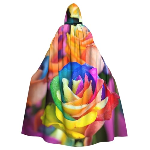 DDSFvbv Color Rose Unisex-Kapuzenumhang mit Kapuze, Cosplay-Kostüm, Umhang für Partys, Uniform-Bademantel, volle Länge von DDSFvbv