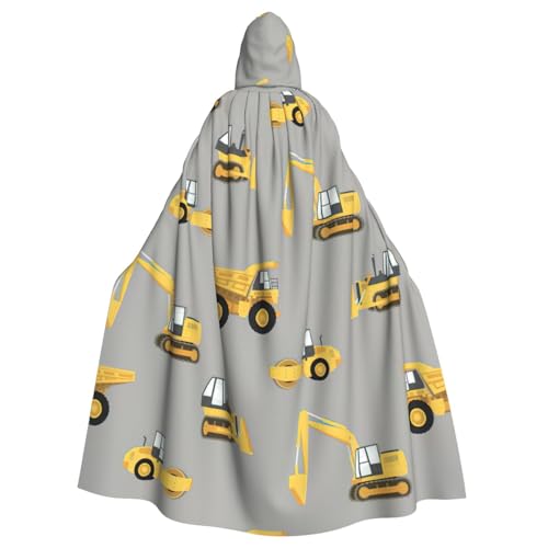 DDSFvbv Construction Trucks Unisex Halloween Kapuzenumhang Cosplay Kostüm Umhang für Party Dress Up Uniform Robe voller Länge von DDSFvbv