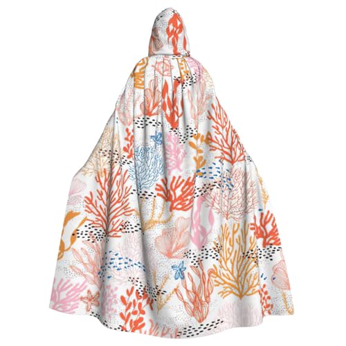 DDSFvbv Coral Reef Unisex Halloween Kapuzenumhang Cosplay Kostüm Umhang für Party Dress Up Uniform Robe voller Länge von DDSFvbv