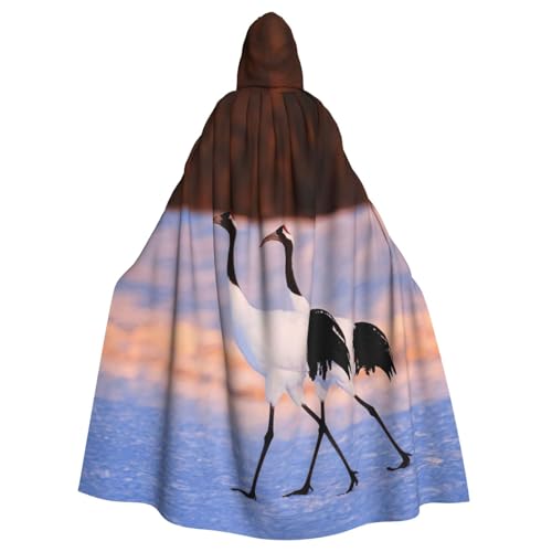 DDSFvbv Crowned Crane Unisex Halloween Kapuzenumhang Cosplay Kostüm Umhang für Party Dress Up Uniform Robe voller Länge von DDSFvbv