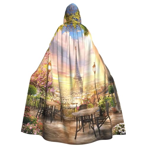 DDSFvbv EiffelTower Unisex Halloween Kapuzenumhang Cosplay Kostüm Umhang für Party Dress Up Uniform Robe voller Länge von DDSFvbv