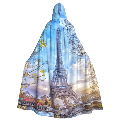 DDSFvbv Eiffelturm 1 Unisex Halloween Kapuzenumhang Cosplay Kostüm Umhang für Party Dress Up Uniform Robe voller Länge von DDSFvbv