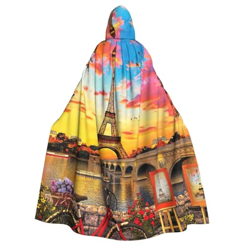 DDSFvbv Eiffelturm Paris Unisex Halloween Kapuzenumhang Cosplay Kostüm Umhang für Party Dress Up Uniform Robe voller Länge DDSFvbv Eiffelturm Paris Unisex Halloween Kapuzenumhang Cosplay Kostüm Umhang für Party Dress Up Uniform Robe voller Länge von DDSFvbv