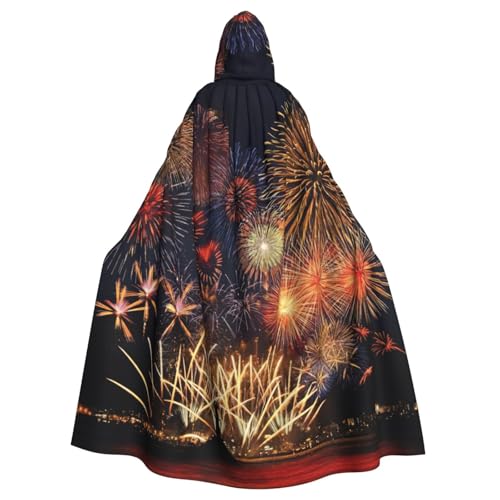 DDSFvbv Fireworks Unisex Halloween Kapuzenumhang Cosplay Kostüm Umhang für Party Dress Up Uniform Robe voller Länge von DDSFvbv