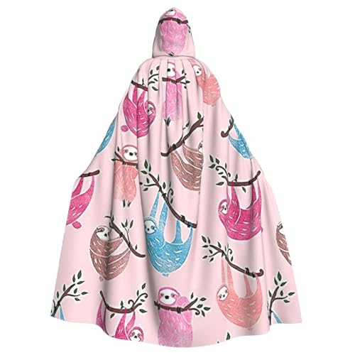 DDSFvbv Freches Faultier Baby Unisex Halloween Kapuzenumhang Cosplay Kostüm Umhang für Party Dress Up Uniform Robe voller Länge von DDSFvbv