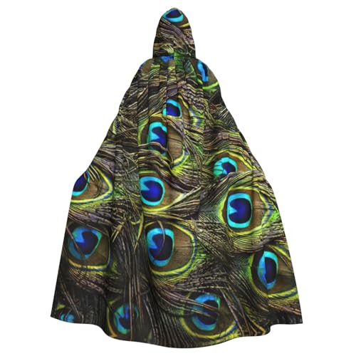 DDSFvbv Frischer Pfau, Unisex, Halloween-Umhang mit Kapuze, Cosplay-Kostüm, Umhang für Party, Verkleidung, Uniform, Robe, volle Länge von DDSFvbv