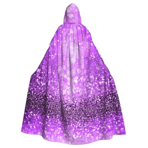 DDSFvbv Glitzernder violetter Glitzer-Umhang für Halloween, Cosplay, Kostüm, Umhang für Partys, Uniform-Bademantel, volle Länge von DDSFvbv