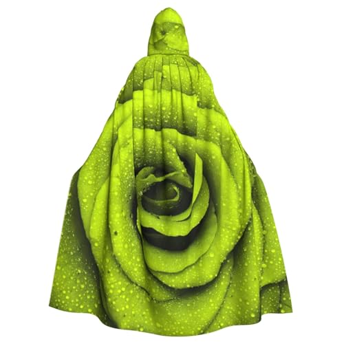 DDSFvbv Green Rose Unisex Halloween Kapuzenumhang Cosplay Kostüm Umhang für Party Dress Up Uniform Robe voller Länge von DDSFvbv