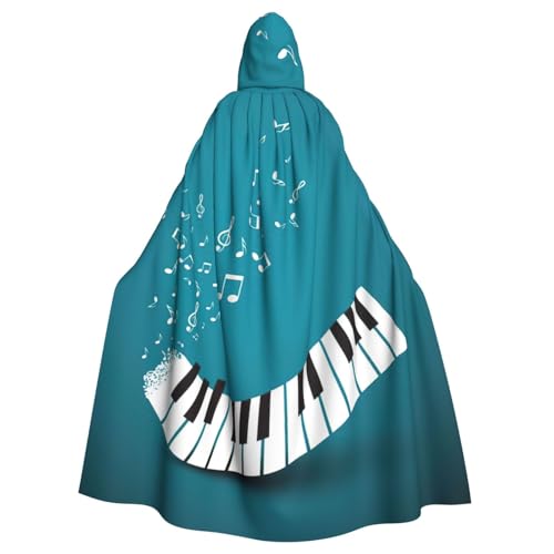 DDSFvbv Grüne und weiße Klaviertasten, Unisex, Halloween, Kapuzenumhang, Cosplay-Kostüm, Umhang für Party, Verkleidung, Uniform, Robe, volle Länge von DDSFvbv