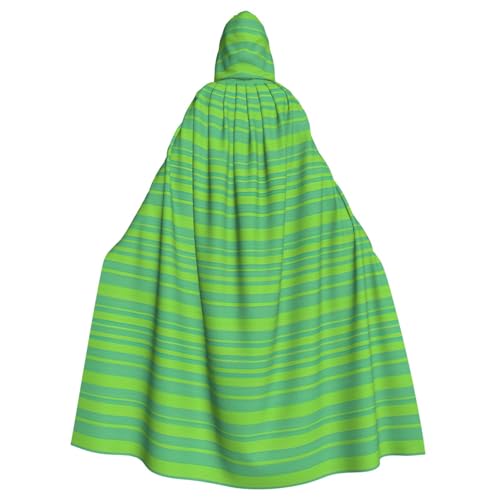 DDSFvbv Grüner gestreifter Unisex-Kapuzenumhang mit Kapuze, Cosplay-Kostüm, Umhang für Partys, Uniform-Bademantel, volle Länge von DDSFvbv