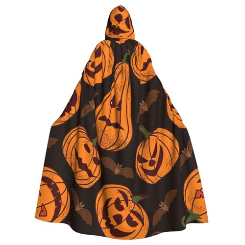 DDSFvbv Halloween Kürbis Unisex Halloween Kapuzenumhang Cosplay Kostüm Umhang für Party Dress Up Uniform Robe voller Länge von DDSFvbv
