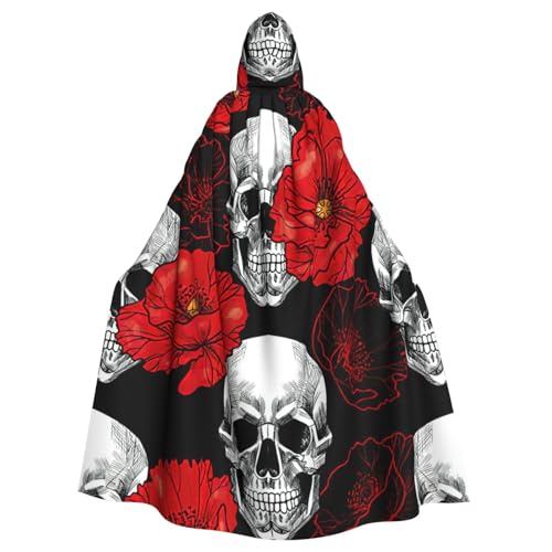 DDSFvbv Halloween-Umhang mit Totenkopf-Motiv, Unisex, Halloween-Kapuzenumhang, Cosplay-Kostüm, Umhang für Party, Verkleidung, Uniform, Robe, volle Länge von DDSFvbv